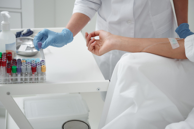 woman having a intravenous drip