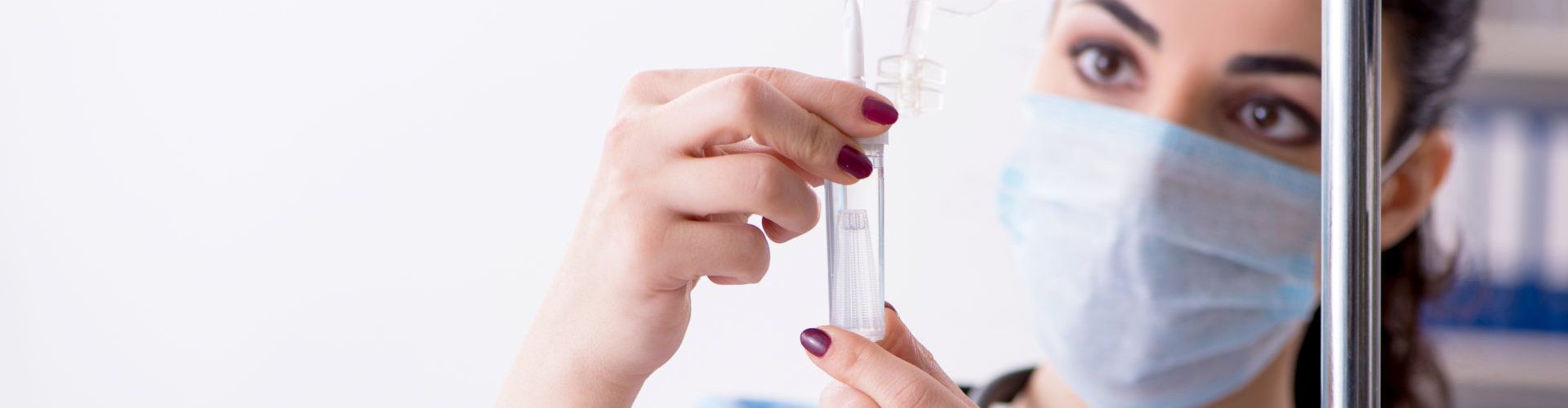 nurse checking dextrose